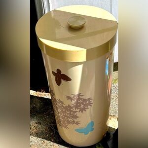 MCM Aquetta Ware Turquoise & Brown Butterflies Laundry Hamper & Cover